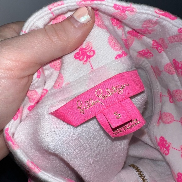 Lilly Pulitzer UPF 50+ RONAN CROPPED POPOVER Pink Topaz pullover small - Picture 3 of 7